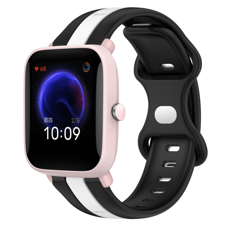 Cinturino in silicone bicolore con fibbia a farfalla da 20 mm, For Amazfit Pop