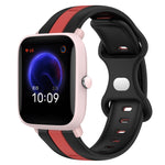 Cinturino in silicone bicolore con fibbia a farfalla da 20 mm, For Amazfit Pop