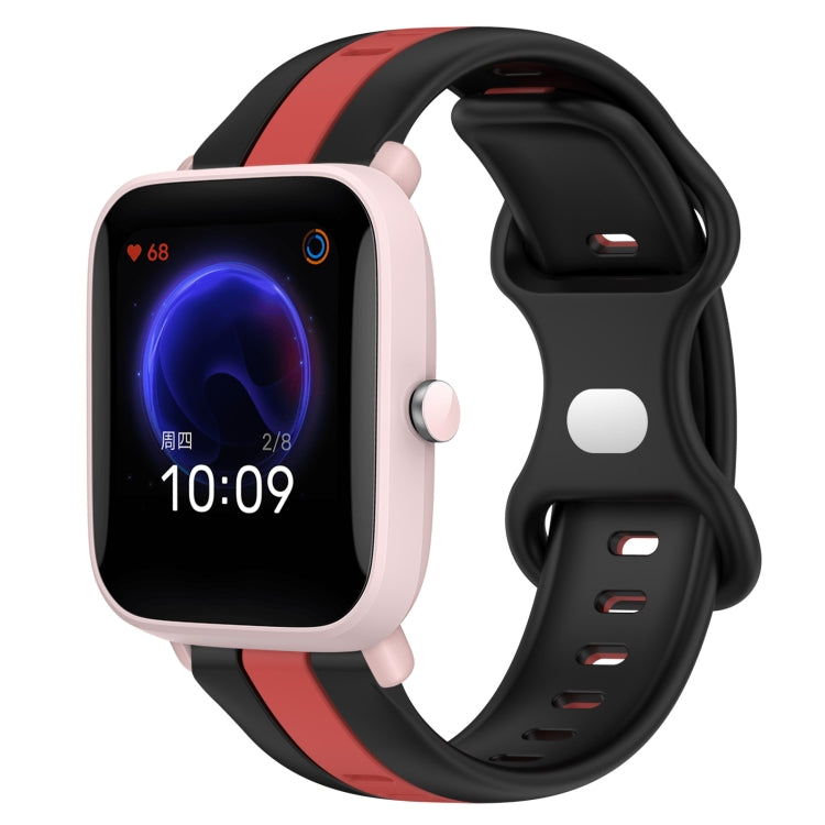 Cinturino in silicone bicolore con fibbia a farfalla da 20 mm, For Amazfit Pop