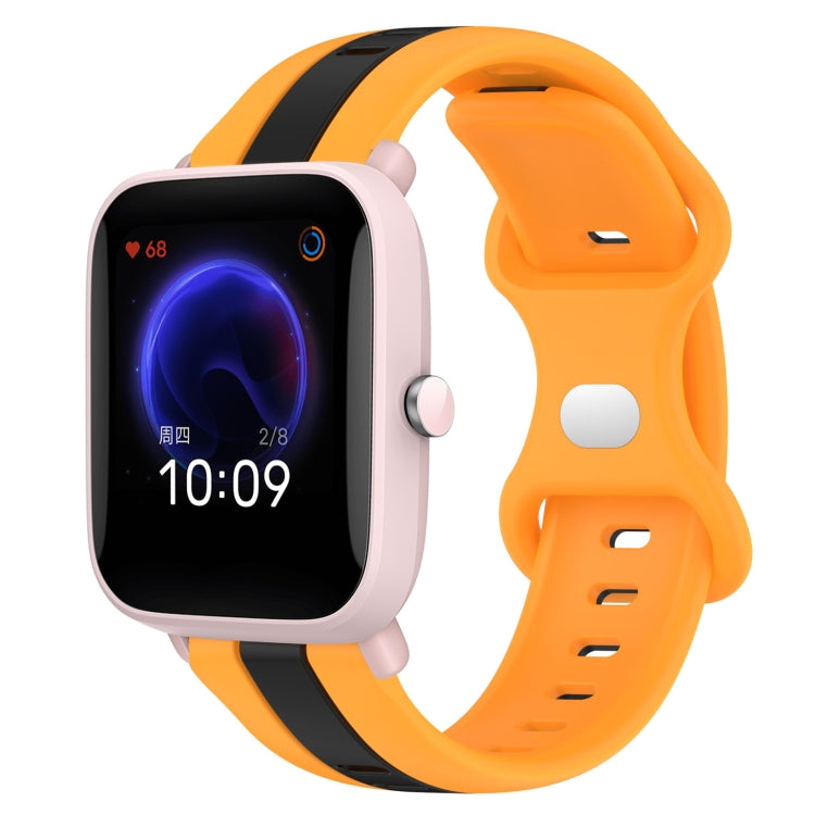 Cinturino in silicone bicolore con fibbia a farfalla da 20 mm, For Amazfit Pop