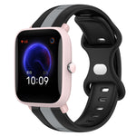 Cinturino in silicone bicolore con fibbia a farfalla da 20 mm, For Amazfit Pop