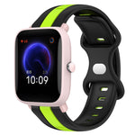 Cinturino in silicone bicolore con fibbia a farfalla da 20 mm, For Amazfit Pop