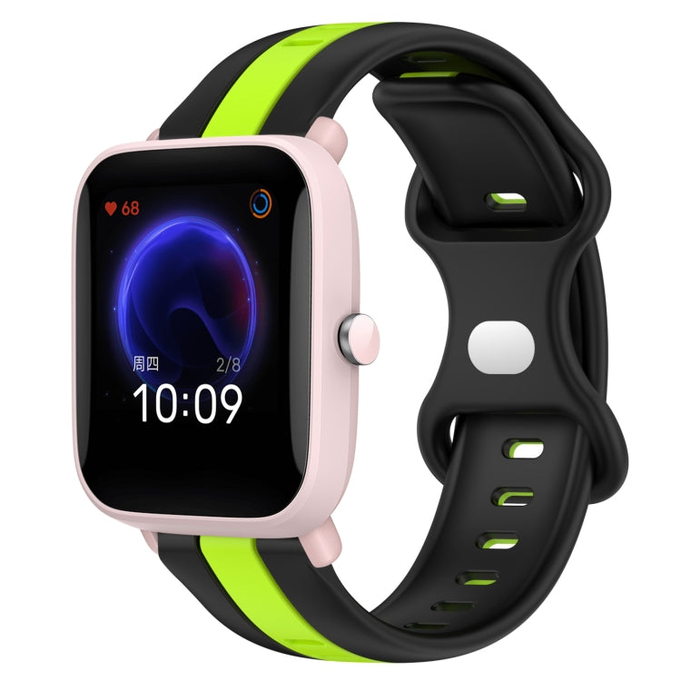 Cinturino in silicone bicolore con fibbia a farfalla da 20 mm, For Amazfit Pop