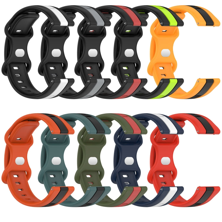 Cinturino in silicone bicolore con fibbia a farfalla da 20 mm, For Amazfit Pop