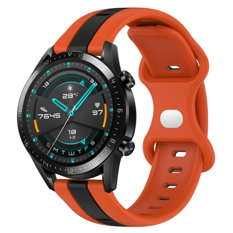 Cinturino in silicone bicolore con fibbia a farfalla da 20 mm, For Huawei Watch GT2 42mm, For Huawei Watch 2