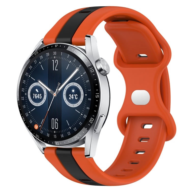 Cinturino in silicone bicolore con fibbia a farfalla da 20 mm, For Huawei Watch GT3 46mm, For Huawei Watch 3 Pro New
