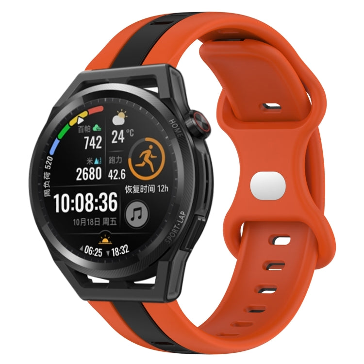 Cinturino in silicone bicolore con fibbia a farfalla da 20 mm, For Huawei Watch GT Runner, For Huawei Watch 3 Pro