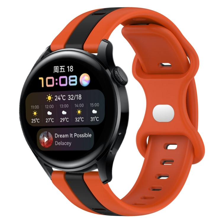 Cinturino in silicone bicolore con fibbia a farfalla da 20 mm, For Huawei Watch 3, For Huawei GT2 Pro