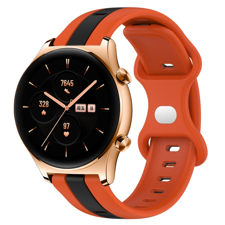 Cinturino in silicone bicolore con fibbia a farfalla da 20 mm, For Honor Watch GS 3, For Honor Watch GS Pro