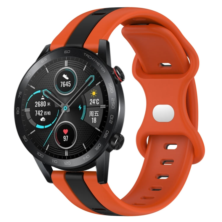 Cinturino in silicone bicolore con fibbia a farfalla da 20 mm, For Honor Magic Watch 2 46mm