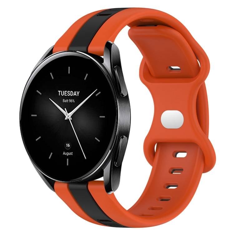 Cinturino in silicone bicolore con fibbia a farfalla da 22 mm, For Xiaomi Watch S2 42mm, For Xiaomi Watch S2 46mm