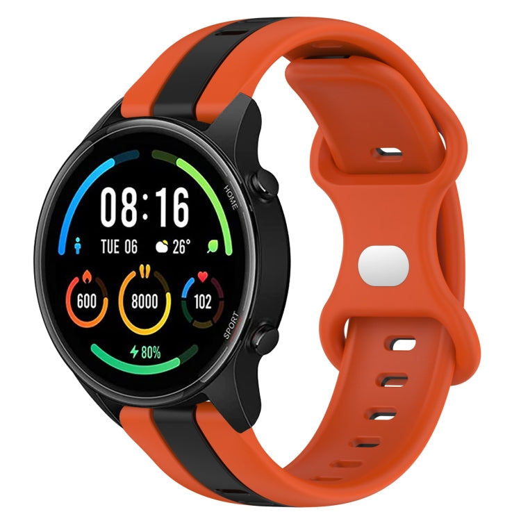 Cinturino in silicone bicolore con fibbia a farfalla da 22 mm, For Xiaomi MI Watch Color