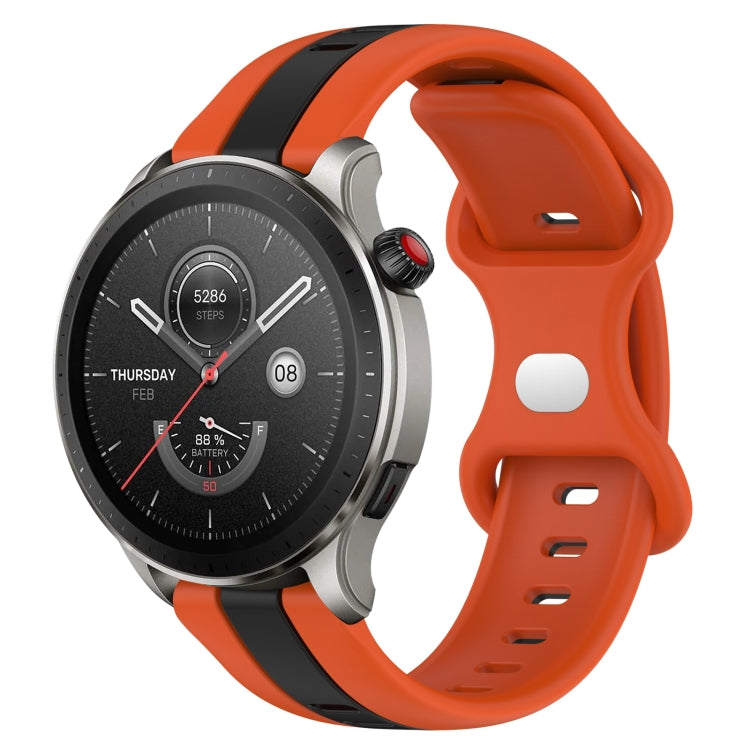 Cinturino in silicone bicolore con fibbia a farfalla da 22 mm, For Amazfit GTR 4, For Amazfit GTR 3