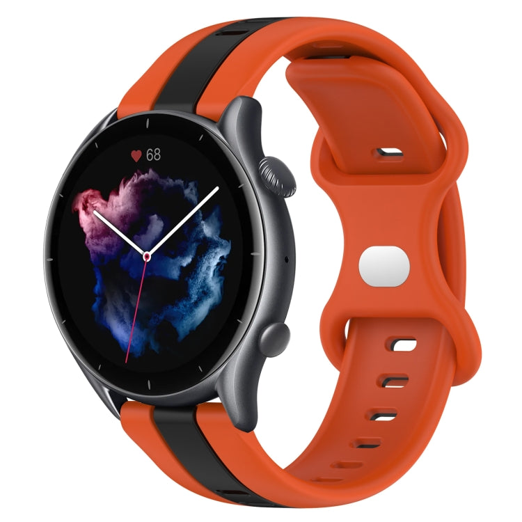 Cinturino in silicone bicolore con fibbia a farfalla da 22 mm, For Amazfit GTR 3 Pro, For Amazfit GTR 2e