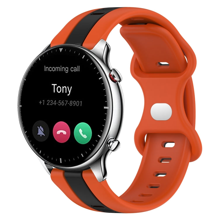Cinturino in silicone bicolore con fibbia a farfalla da 22 mm, For Amazfit GTR 2, For Amazfit 3