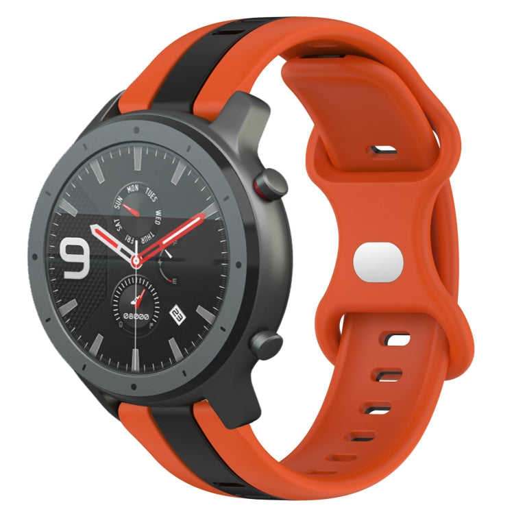 Cinturino in silicone bicolore con fibbia a farfalla da 22 mm, For Amazfit GTR 47mm