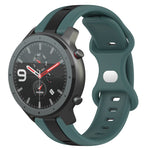 Cinturino in silicone bicolore con fibbia a farfalla da 22 mm, For Amazfit GTR 47mm
