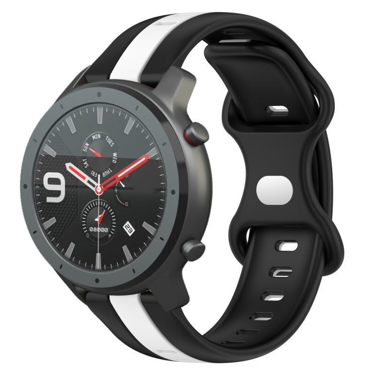 Cinturino in silicone bicolore con fibbia a farfalla da 22 mm, For Amazfit GTR 47mm