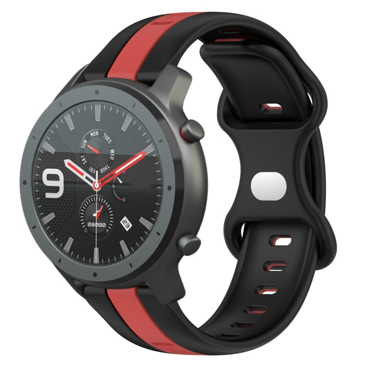 Cinturino in silicone bicolore con fibbia a farfalla da 22 mm, For Amazfit GTR 47mm