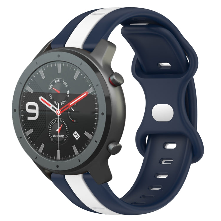Cinturino in silicone bicolore con fibbia a farfalla da 22 mm, For Amazfit GTR 47mm