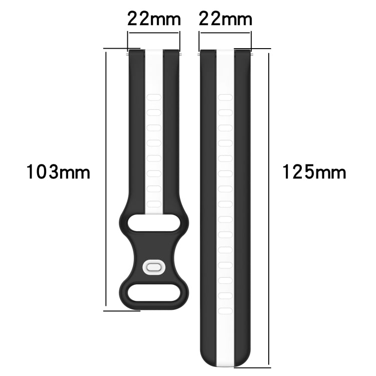 Cinturino in silicone bicolore con fibbia a farfalla da 22 mm, For Amazfit GTR 47mm