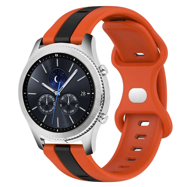 Cinturino in silicone bicolore con fibbia a farfalla da 22 mm, For Samsung Gear S3 Classic, For Samsung Gear S3 Frontier