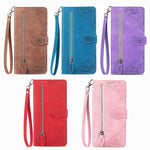 Custodia per telefono in pelle antiurto con fiore in rilievo, For Honor X8 5G, For OPPO A17, For OPPO Reno8, For Xiaomi Poco M5