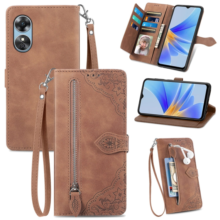 Custodia per telefono in pelle antiurto con fiore in rilievo, For Honor X8 5G, For OPPO A17, For OPPO Reno8, For Xiaomi Poco M5