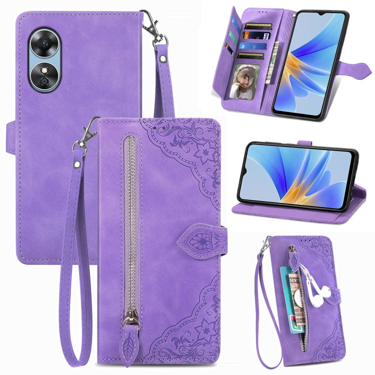Custodia per telefono in pelle antiurto con fiore in rilievo, For Honor X8 5G, For OPPO A17, For OPPO Reno8, For Xiaomi Poco M5