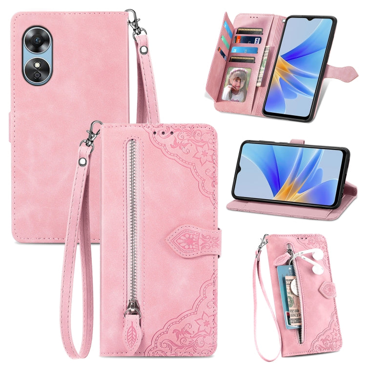 Custodia per telefono in pelle antiurto con fiore in rilievo, For Honor X8 5G, For OPPO A17, For OPPO Reno8, For Xiaomi Poco M5
