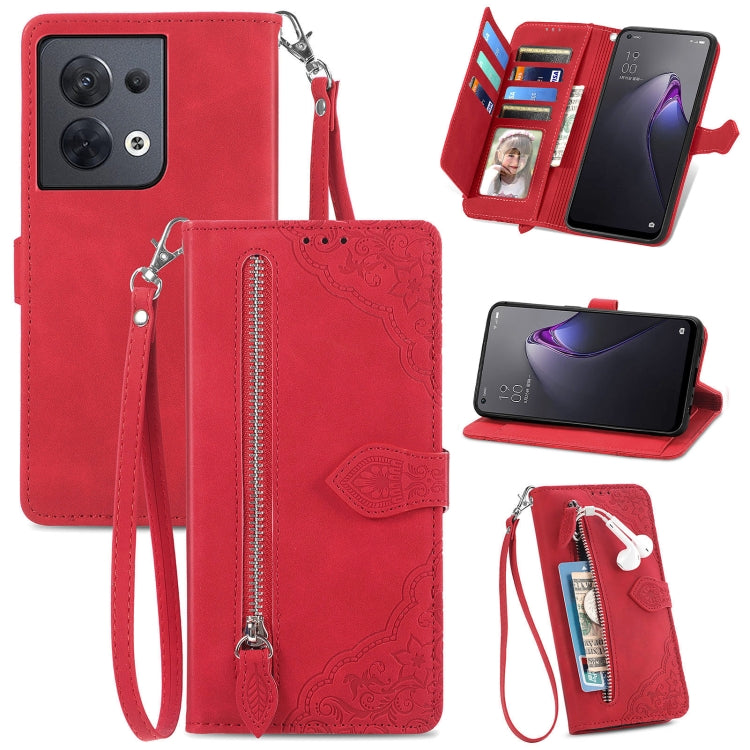 Custodia per telefono in pelle antiurto con fiore in rilievo, For Honor X8 5G, For OPPO A17, For OPPO Reno8, For Xiaomi Poco M5
