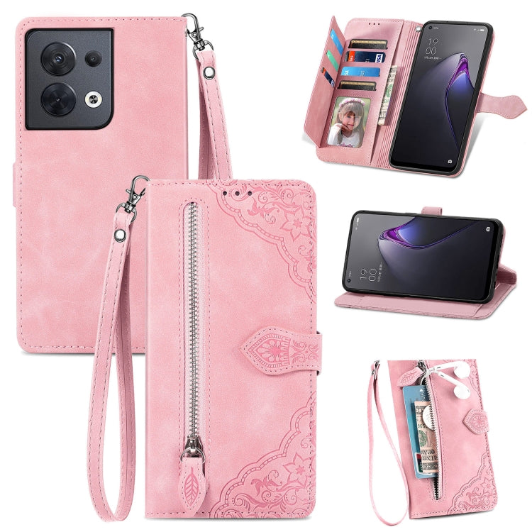 Custodia per telefono in pelle antiurto con fiore in rilievo, For Honor X8 5G, For OPPO A17, For OPPO Reno8, For Xiaomi Poco M5