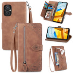 Custodia per telefono in pelle antiurto con fiore in rilievo, For Honor X8 5G, For OPPO A17, For OPPO Reno8, For Xiaomi Poco M5