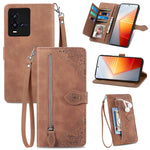 Custodia per telefono in pelle antiurto con fiore in rilievo, For vivo iQOO 10, For vivo T2X 5G, For ZTE Blade A72 4G, For Huawei Mate 50 Pro