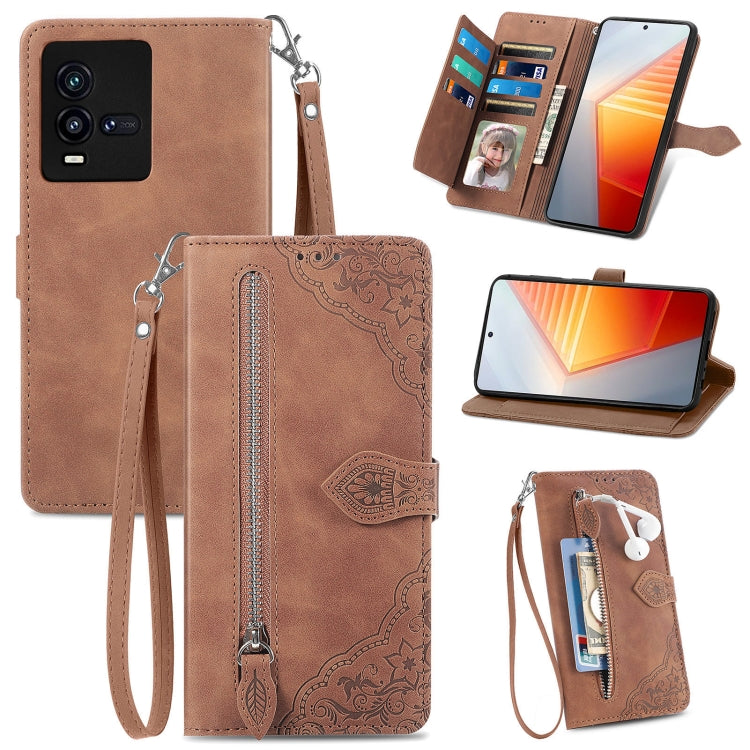 Custodia per telefono in pelle antiurto con fiore in rilievo, For vivo iQOO 10, For vivo T2X 5G, For ZTE Blade A72 4G, For Huawei Mate 50 Pro