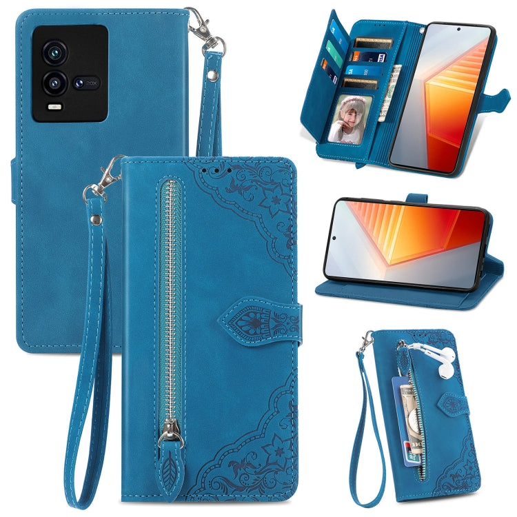 Custodia per telefono in pelle antiurto con fiore in rilievo, For vivo iQOO 10, For vivo T2X 5G, For ZTE Blade A72 4G, For Huawei Mate 50 Pro