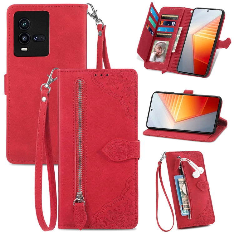 Custodia per telefono in pelle antiurto con fiore in rilievo, For vivo iQOO 10, For vivo T2X 5G, For ZTE Blade A72 4G, For Huawei Mate 50 Pro