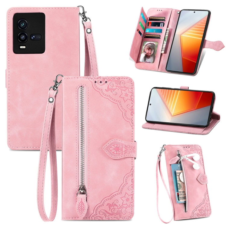 Custodia per telefono in pelle antiurto con fiore in rilievo, For vivo iQOO 10, For vivo T2X 5G, For ZTE Blade A72 4G, For Huawei Mate 50 Pro