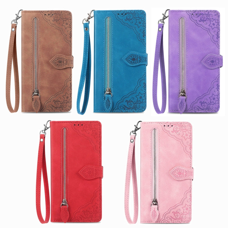 Custodia per telefono in pelle antiurto con fiore in rilievo, For vivo iQOO 10, For vivo T2X 5G, For ZTE Blade A72 4G, For Huawei Mate 50 Pro
