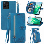 Custodia per telefono in pelle antiurto con fiore in rilievo, For vivo iQOO 10, For vivo T2X 5G, For ZTE Blade A72 4G, For Huawei Mate 50 Pro