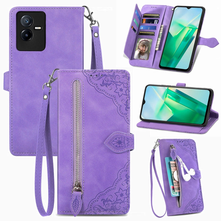 Custodia per telefono in pelle antiurto con fiore in rilievo, For vivo iQOO 10, For vivo T2X 5G, For ZTE Blade A72 4G, For Huawei Mate 50 Pro
