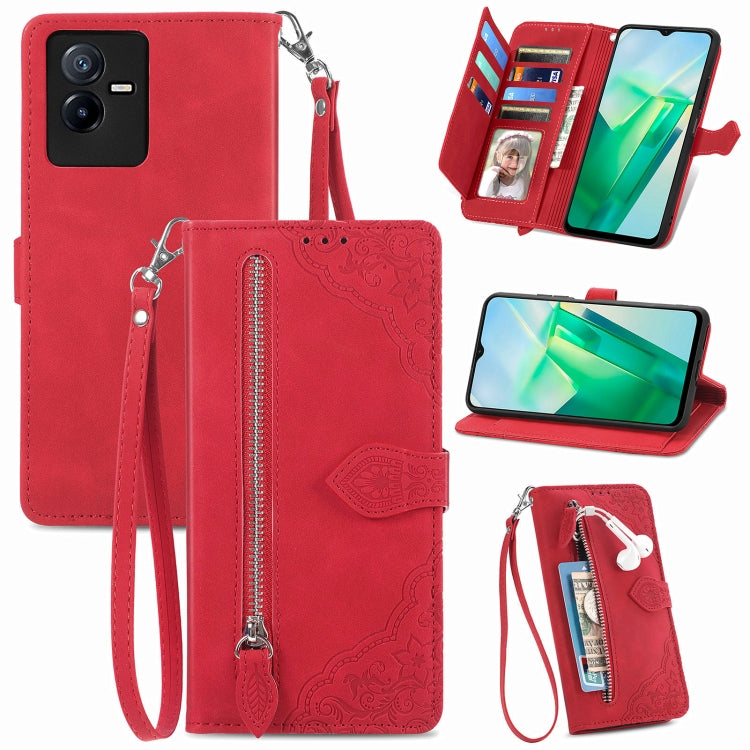 Custodia per telefono in pelle antiurto con fiore in rilievo, For vivo iQOO 10, For vivo T2X 5G, For ZTE Blade A72 4G, For Huawei Mate 50 Pro