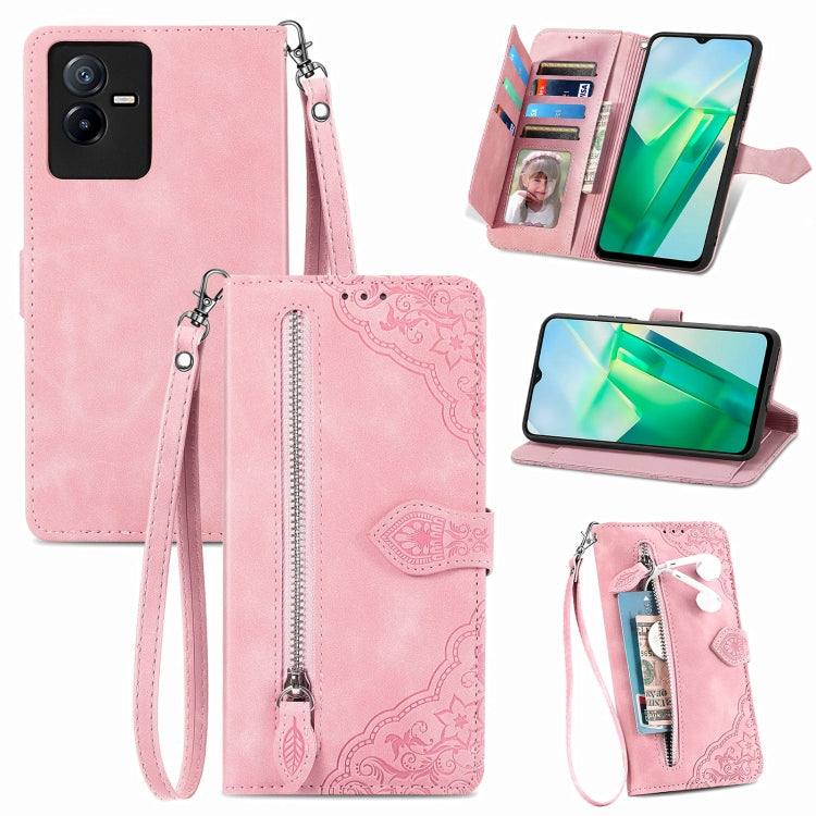 Custodia per telefono in pelle antiurto con fiore in rilievo, For vivo iQOO 10, For vivo T2X 5G, For ZTE Blade A72 4G, For Huawei Mate 50 Pro