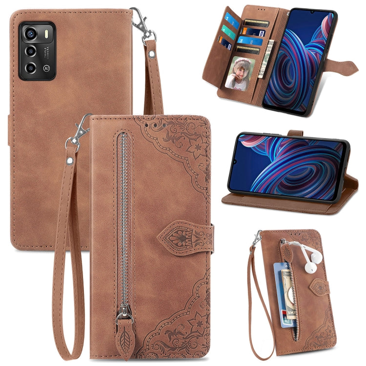 Custodia per telefono in pelle antiurto con fiore in rilievo, For vivo iQOO 10, For vivo T2X 5G, For ZTE Blade A72 4G, For Huawei Mate 50 Pro