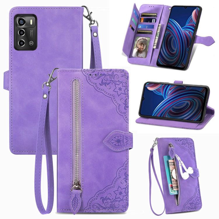 Custodia per telefono in pelle antiurto con fiore in rilievo, For vivo iQOO 10, For vivo T2X 5G, For ZTE Blade A72 4G, For Huawei Mate 50 Pro