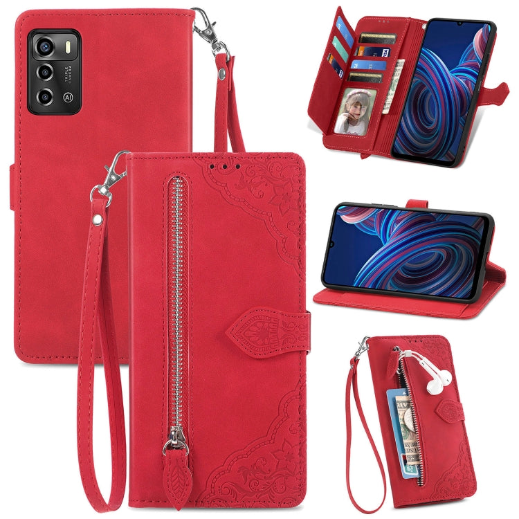 Custodia per telefono in pelle antiurto con fiore in rilievo, For vivo iQOO 10, For vivo T2X 5G, For ZTE Blade A72 4G, For Huawei Mate 50 Pro