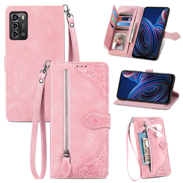 Custodia per telefono in pelle antiurto con fiore in rilievo, For vivo iQOO 10, For vivo T2X 5G, For ZTE Blade A72 4G, For Huawei Mate 50 Pro