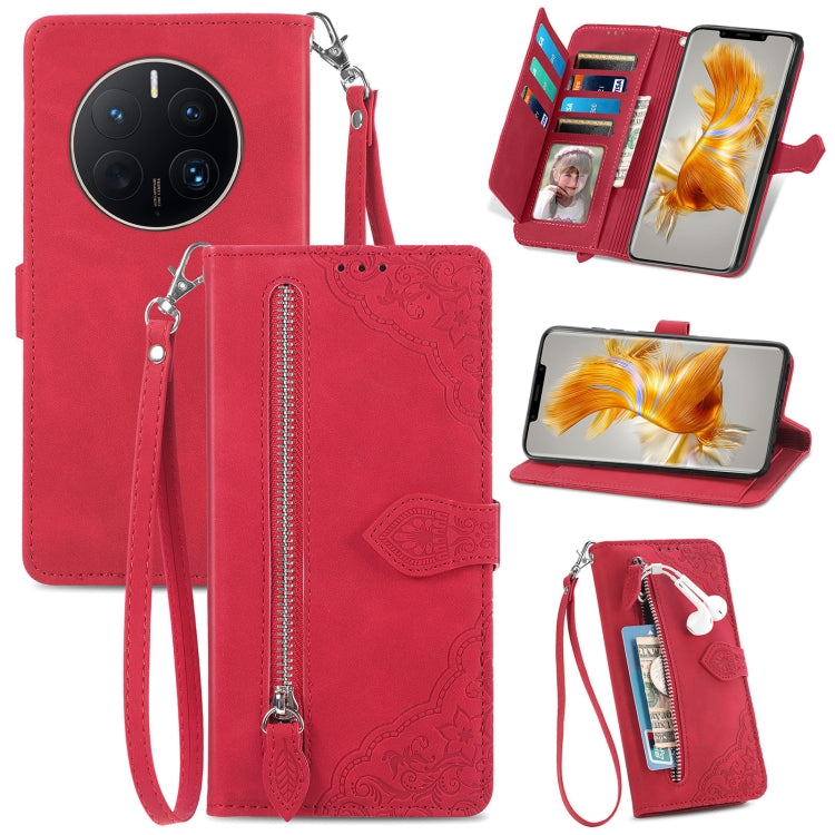 Custodia per telefono in pelle antiurto con fiore in rilievo, For vivo iQOO 10, For vivo T2X 5G, For ZTE Blade A72 4G, For Huawei Mate 50 Pro