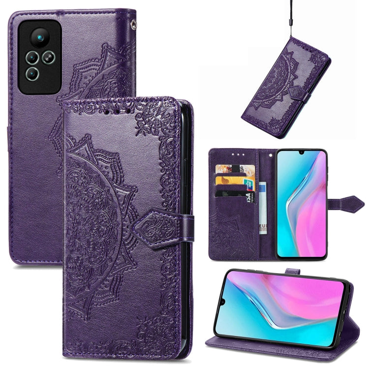 Custodia per telefono in pelle goffrata fiore mandala, For Honor Magic 4 Pro, For Honor X8 5G, For Honor X30 / Magic 4 Lite 5G, For Infinix Note 11