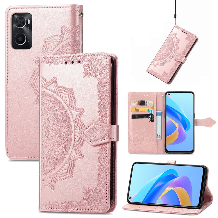 Custodia per telefono in pelle goffrata fiore mandala, For OPPO A76 4G, For Realme 10 4G, For Realme V23, For TCL 405